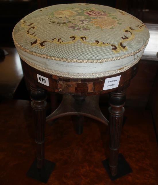 Victorian mahogany revolving piano stool